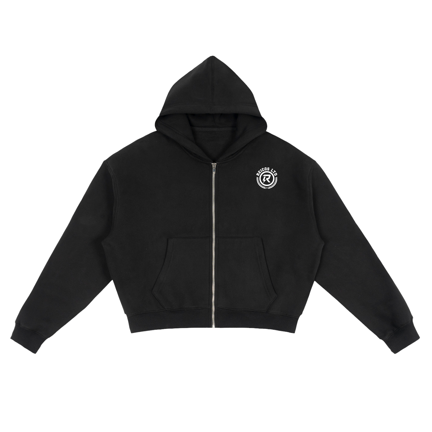 Fleece Zip-Up Boxy Hoodie - (GOD GOAT)