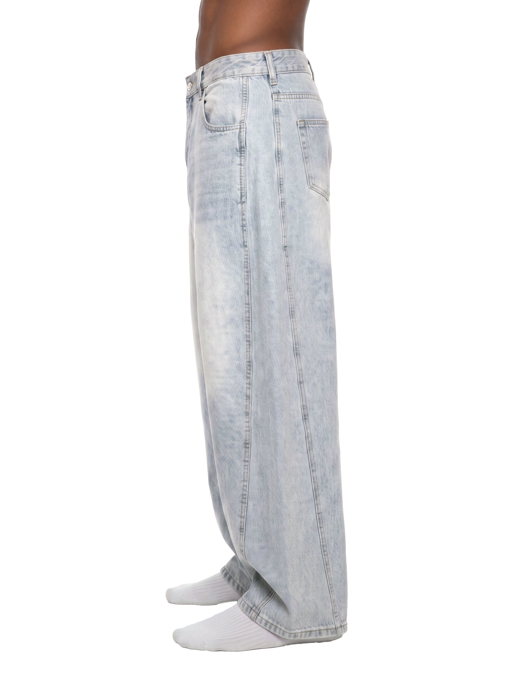 Men's Vintage Wash Sunfade Barrel Leg Jeans