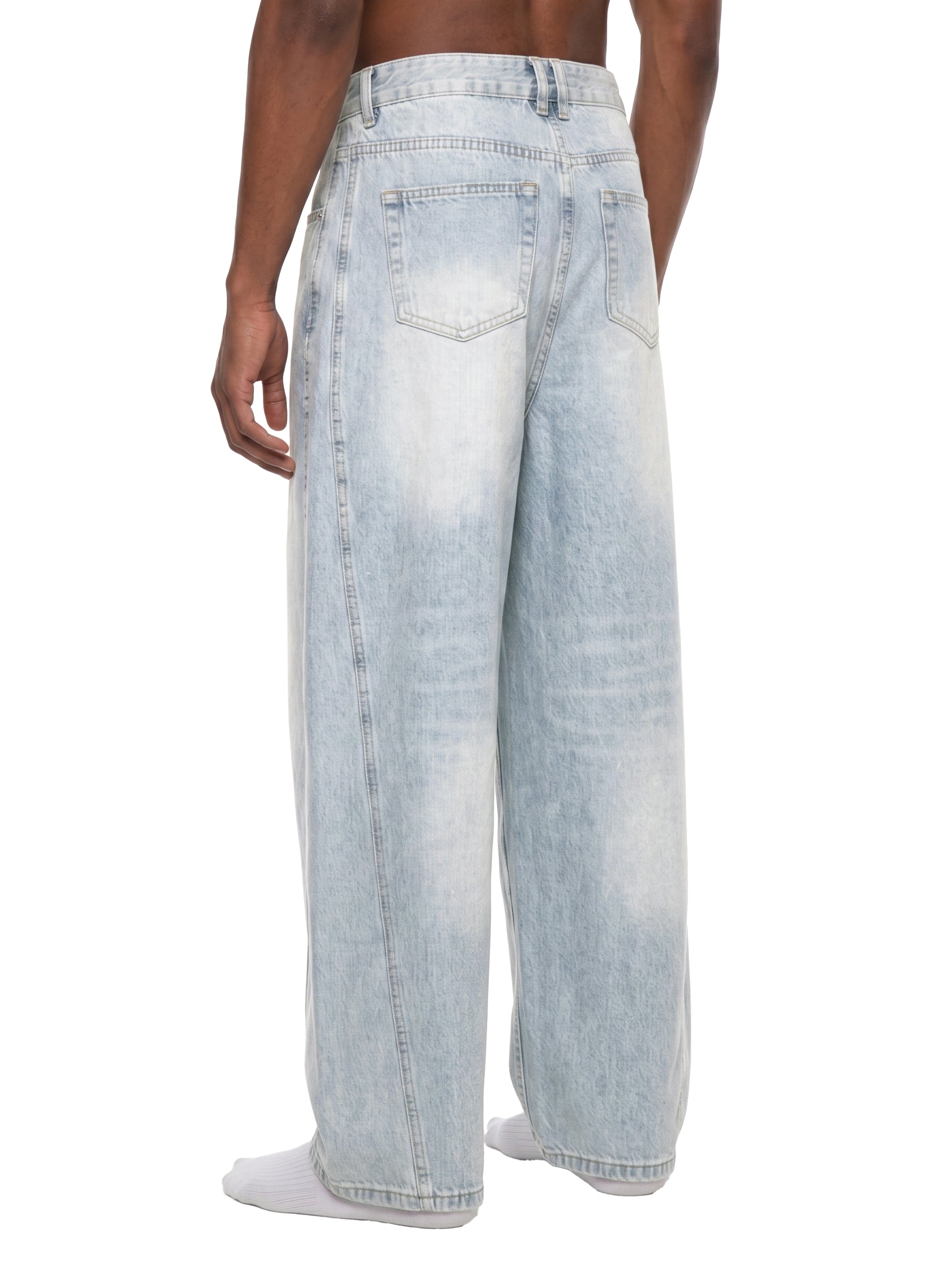 Men's Vintage Wash Sunfade Barrel Leg Jeans